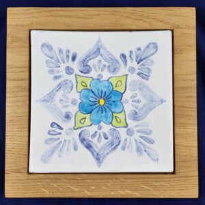 Flor mexicana – kafelek w dębowej ramie