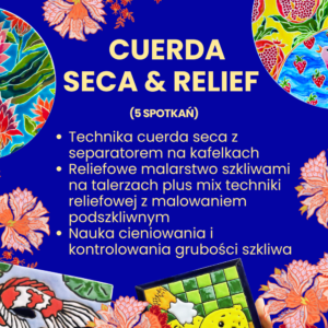 kurs malowania ceramiki Warszawa cuerda seca reliefowe malarstwo szkliwami