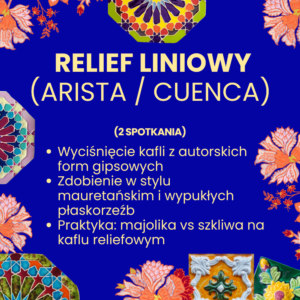 kurs malowania ceramiki Warszawa relief liniowy 